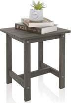 Outdoor Side Table, Weather Resistant Double Small Adirondack Side Table, Outdoor Indoor End Table for Chair, 17" Patio Table for Pool, Deck and Porch, Black (Item1, Grey)