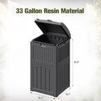 Devoko 33 Gallon Outdoor Trash Can, Hideaway Garbage Bins with Tiered Lid, Waterproof Resin Outside Waste Bins for Patio, Outside Pool, Backyard and Deck (1, Gray)