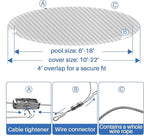 ECOOPTS 14 ft Round Pool Cover for Above Ground Pools, Swimming Pool Cover Protector Winter Safety Cover (Gray White Stripes)