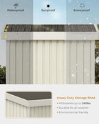 5X3 FT Metal Garden Sheds & Outdoor Storage with Sloping Roof,Lockable Door for Backyard,Patio