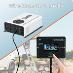 1000 Watts Power Inverter Peak Power 2000W Pure Sine Wave 12V DC to 120V AC RV Converter with Wireless Remote Control LCD Display 4 AC Outlets Dual USB Port Type C Off Grid Solar Inverter