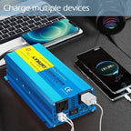 LVYUAN 1000 Watt Pure Sine Wave Power Inverter 12V DC to 110V/120V AC Converter with 2 sockets and USB Port for Car Truck Family Solar System,RV, Truck,Road Trip & Emergency