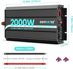 24V 2000W Pure Sine Wave Power Inverter 24V DC to 120V AC Converter for Car, Truck, Home, Vehicles,Boat, Car Power Converter with 2 AC Outlets, USB Ports, LCD Display