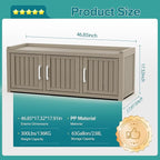 ROJIK Shoe Cabinet Waterproof UV-Resistant,Storage Bench Indoor Outdoor with Adjustable Shelves,for Entryway Bedroom,Hallway,Living Room(2 Door,Grey)