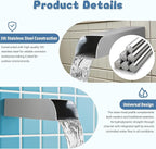 4x3 Inch Stainless Steel 316 Waterfall Spout for Pools Ponds Water Walls - Outdoor Fountain Spillway with Straight Flow Design & Built-in Lip (Brushed Stainless Steel)