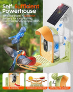 Camii Bird Feeder with Camera, Smart Birdfeeder with AI Identify Birds Species, 2K HD, Solar Powered, Night Vision, Real-Time Alert, IP66 Waterproof for Backyard Bird Watching Enthusiasts (Green)