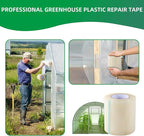 Greenhouse Repair Tape, 6.3 mil Thickness Greenhouse Plastic Tape, Clear UV Resistant Greenhouse Sheeting Coverings Film Tape(2inX213ft)