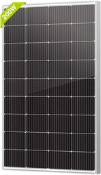 Newpowa 10BB Cell 200W Monocrystalline 200 Watt 12V Solar Panel and a Set of Z Brackets High Efficiency Mono Module RV Marine Boat Off Grid