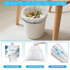 OKKEAI 3 Gallon Small Bathroom Trash Bags White Drawstring Garbage Bags – 90 Count Tear-Free, Heavy Duty Printed Liners, Leak-Proof White Trash Bag for Kitchen, Office, Multipurpose Use