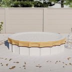 [Upgrade] 18ft/21ft/24ft Pool Cover for Above Ground Pools,21 Feet Winter Round Swimming Pool Cover with 4 Foot Overlap Extra Thick 500D Cable & Heavy-Duty Winch 21 Foot Round Pool Covers