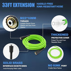 Professional Pressure Cleaner, 5000PSI Power Cleaner with Foam Cannon,4 Nozzles,33FT Hose and Soap Bottle,Car Wash Machine/Car/Driveway/Patio Clean,Green