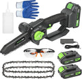 GALAX PRO 6 Inch Mini Chainsaw with 2x2.0Amh Batteries[2025 Upgraded] Small Handheld Electric Chainsaw for Outdoor Tree Branch Cutting,Home Improvement, Garden & Orchard Pruning