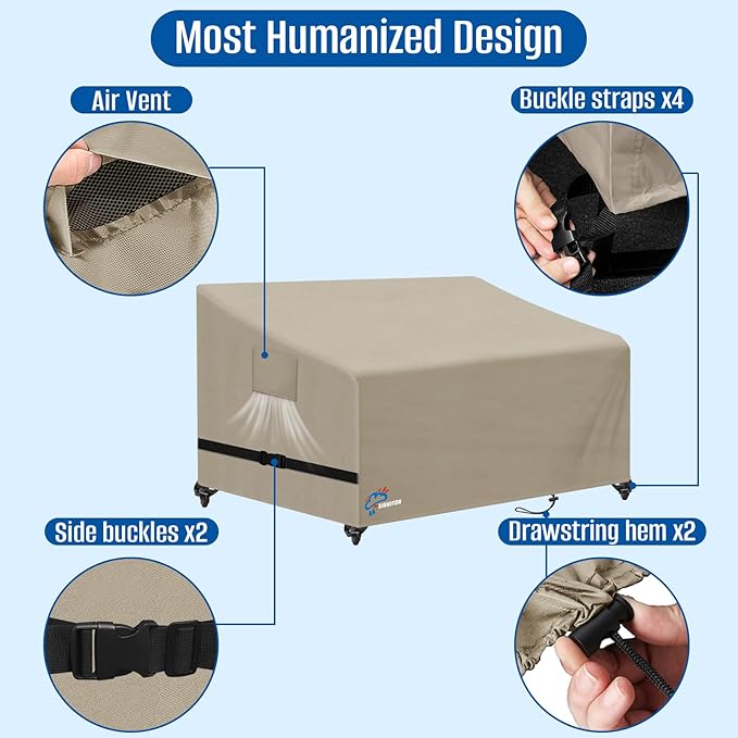 SIRUITON 4-Seat Garden Patio Sofa/Loveseat/Bench Cover 73" W x 27" D x 35" H,Heavy Duty 420D Oxford Waterproof Outdoor Sofa Cover, Lawn Patio Furniture Covers
