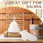 JaGely 5 Pcs Sauna Accessories Include Slip Resistant Sauna Backrest, Wood Sauna Headrest Pillow, Sauna Hat, Seat Pad and Sauna Glove for Barrel or Infrared Sauna