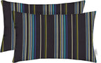 RSH Décor - Jumbo Lumbar Throw Pillows – Set of 2 | 26" x 16" | Indoor Outdoor Use – Patio, Lounge, Adirondack, Deck | Water & Fade-Resistant | Includes Down-Alternative Inserts | Stanton Lagoon