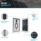 5W-Solar-Battery-Trickle-Charger-Maintainer 12V-Solar-Panel -Charger Waterproof Small Solar Panels for Car, Automotive, Motorcycle, Boat, Marine, RV,Trailer, Truck, etc.
