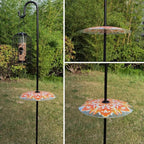 13" Glass Rain Guard for Bird Feeder Outdoors - Baffle on Shepherd Pole/Post or S Hook Hanging - Large Weather Guard Protective Dome - Dia. 33CM - Flower Daisy