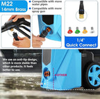 Pressure Cleaner 5000 PSI,2.8 GPM Power Cleaner with Foam Cannon,Portable Cleaner with 33ft Hose Reel,4 Nozzle Tips,and Soap Bottle for Cars/Home/Driveways/Patios/Decks/Fences(Light Green)