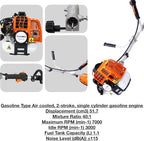 52cc 2-Cycle Gas Multi-Trimmer | 6-in-1 String Trimmer w/Rotatable Pole Saw, Weed Eater Weed Wacker, Brush Cutter & Hedge Trimmer Gas for Lawn, Yard, Garden Care, All-in-one Garden Tool