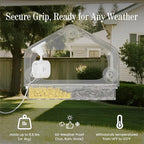 Smart Window Bird Feeder Camera with AI, Modern Design for Panoramic Views, 2K HD Live Feed, USB Powered & Secure Suction Mount - The Ultimate Tech Gift (Clear)