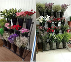 Flower Display Stand, Mobile Plant Cart shelve with Wheels, with Plastic Buckets, Easy to Install, Stepped Plant Stand, Suitable for Indoor and Outdoor Balcony Courtyard Garden Art Exhibitions ( Color