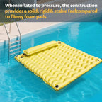 Inflatable Floating Mat/Raft/Dock/Platform, Float with Non-Slip Wave Pattern and Dual Headrest, Multi-Person Water Floating for Pool, Beach, Lake, River, and Ocean Fun