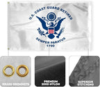 AGAS USA Coast Guard Retired Flag 4x6 Ft - Printed 200 Denier Outdoor Nylon - Double Stitched Edges Canvas Header Brass Grommets - Big Size USCG Coast Guard Retired Flag
