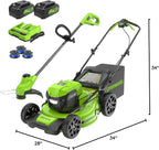 Greenworks 48V (2x24V) 21" Cordless Battery Self-Propelled Mower & 10" String Trimmer Combo Kit w/ (2) 5.0Ah Batteries & Charger