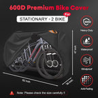 Zettum Bike Cover for 2 Bikes - Outdoor Bike Covers for Stationary 2 Bikes Heavy Duty & Waterproof, 600D Bicycle Covers for 2 eBike, Mountain Bike, Road Bike, Hybrid Bike, Beach Cruiser Bike Storage