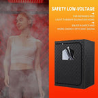 Portable Infrared Saunas for Home, One Person Steam Sauna, Full Body Steam Tent for Relaxation,2 Person Steam Saunas Box with 660nm Red Light Therapy, 4L&1500W Sauna Steamer, Folding Chair