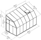 Palram Canopia Rion Sun Room 6 Ft. x 12 Ft. Solarium, Lean-to Greenhouse DIY Kit, Attach to House, Large Twin Wall Polycarbonate, 100% UV Protection for Porch, Patio Outdoors with Window Vent (White)