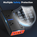 RoyPow 200W Car Power Inverter, DC 12V to 110V AC Power Inverter with Cigarette Lighter Port, Car Plug Adapter Outlet with 3.4A USB-A, QC3.0 24W, PD 30W, PD 36W, Dual AC Outlets, Car Charger Adapter