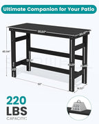 SERWALL 41" Outdoor Bar Table, All Weather HDPE Patio Bar Counter Height Table, Rectangle Patio Bar Table for Outside, Garden, Backyard, Balcony, Poolside, Black