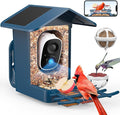 PeckCam® Bird Feeder with Camera Solar Powered, AI Identify & Auto Capture, 2K HD Live Video Smart Bird Feeder Camera Instant Notifications in Backyard, Gift for Bird Lovers