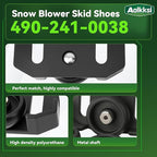 2 pack 490-241-0038 Snow Blower Rolling Skid Shoes for Craftsman MTD, Arnold Troy-Bilt Cub Cadet Yard-Man Ariens, Fits Most 2-Stage and 3-Stage Snow Thrower Snowblowers