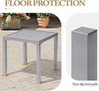Crestlive Products Outdoor Side Table Set of 2 - Small Metal Square End Table - Easy to Assemble, Weather Resistant Ideal for Garden, Patio, Poolside, Beach, Balcony, Porch