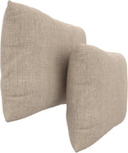 Covers & All Sunbrellla Outdoor Pillows for Patio Furniture, UV Fade Resistant & Waterproof Outdoor Sunbrella Lumbar Pillows, Set of 2 Inserts & Covers for Patios, Decks and Porches (Cast Ash)