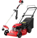 PowerSmart 22 in. 170cc RWD Self Propelled Gas Lawn Mower & 16-Inch 25.4cc String Trimmer/Edger with 10-Inch Brush Cutter