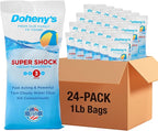 Doheny's Super Pool Shock | Pro-Grade Chlorine Shock, Quick-Dissolving, Fast-Acting 68% Cal-Hypo Granular Pool Shock | 24 x 1lb Bags, Proudly Made in The USA