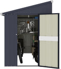 BlueWish 4'x6' Storage Shed, Lean-to Outdoor Storage Shed with Built in Vents, Metal Tool Shed Small Shed Kit with Galvanized Sloping Roof, Sheds & Outdoor Storage for Tool Storage