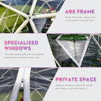 12FT Garden Dome Tent, Geodesic Dome Greenhouse with PVC Clear Cover, Waterproof Garden Bubble Dome Tent House with 2 x 10M Light Strings for Outdoor, Patio, Backyard, Party (Green Edge, 10FT/3M)