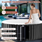 LILYPELLE 4-6 Person Inflatable Hot Tub, Large Round Portable Bathtub with 130 Bubble Jets, Outdoor Spa Set Included Heater Pump, Filter and Spa Cover, 82" X 82" X 25"