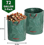 Yard Waste Bags 2 Pack 16 Gallon/72 Gallon Reusable Heavy Duty Leaf & Lawn Bags with 2 Handles for Leaves Grass Garden Debris (2x72 Gallons)