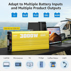 XWJNE 3000W Pure Sine Wave Power Inverter 24V DC to 120V AC Converter with LED Display and Remote Controller for Home, RV, Truck, Off-Grid Solar Power