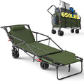 LEVELEVE Heavy Duty Folding Wagon - 2-in-1 Collapsible Cart, 650lb Capacity, All-Terrain Wheels w/Brakes & Side Pockets
