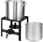 OT1802 Seafood Boil Kit, Featuring a Propane Burner, Propane Regulator, and a 80QT Pot with Basket, Built for Heavy-Duty Outdoor Use