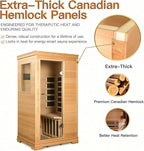 Indoor Infrared Sauna Room, Premium Canadian Hemlock Wood, Built-in Speakers, Tea Tray, Easy Setup, Quick Heating, Perfect Home Sauna, 35 * 27 * 61 Inch