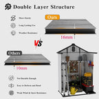Domi 5x3FT Resin Outdoor Storage Shed with Lockable Door, Waterproof Outside Sheds with Windows & Vents, Heavy-Duty Plastic Tool Storage Shed for Patio Furniture, Lawn Mower, Bike