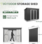 Amopatio 8x4 Storage Shed, Metal Sheds & Outdoor Storage for Bike, Garden Tools, with Lockable Door