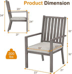 Patio Dining Chair Set of 2, Aluminum Outdoor Dining Chairs with Waterproof Cushions, Metal Outdoor Patio Furniture Seating for Porch, Balcony, Deck, Backyard, Gray